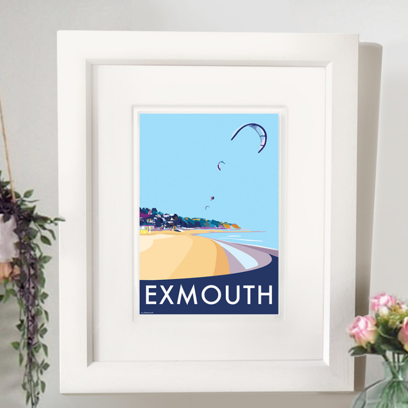 Exmouth travel poster and seaside print by Becky Bettesworth