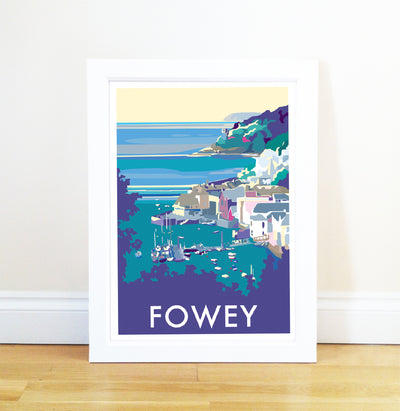Fowey travel poster and seaside print by Becky Bettesworth