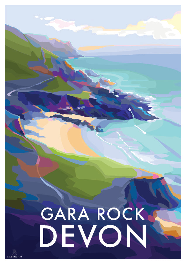 Gara Rock - Becky Bettesworth Artwork - Travel Poster and Seaside Print