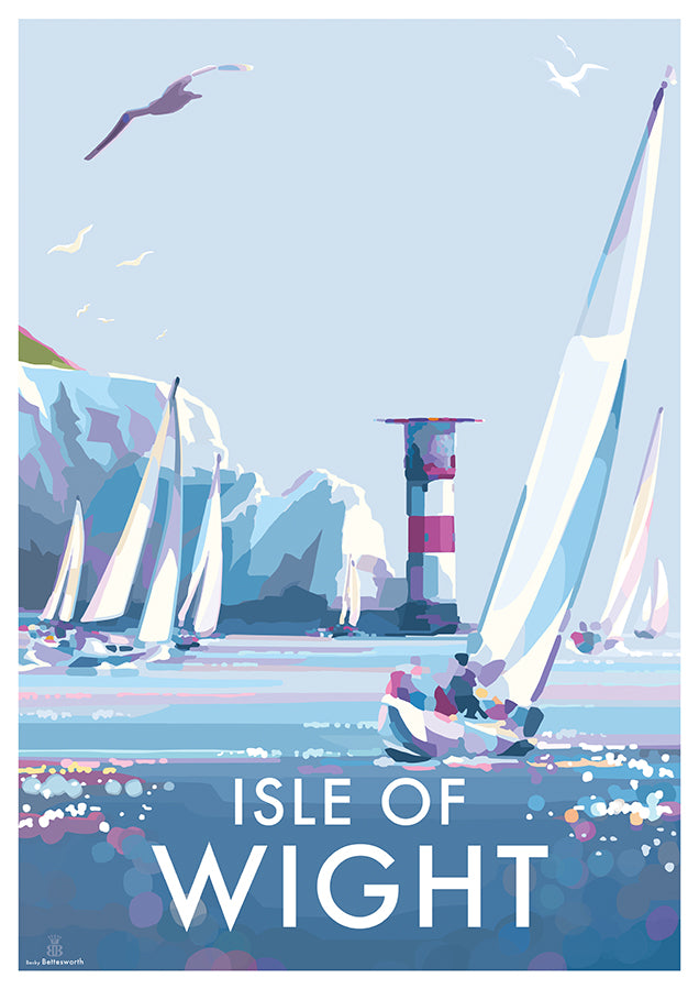 Isle of Wight by Becky Bettesworth Vintage Style Travel Poster and Seaside Print