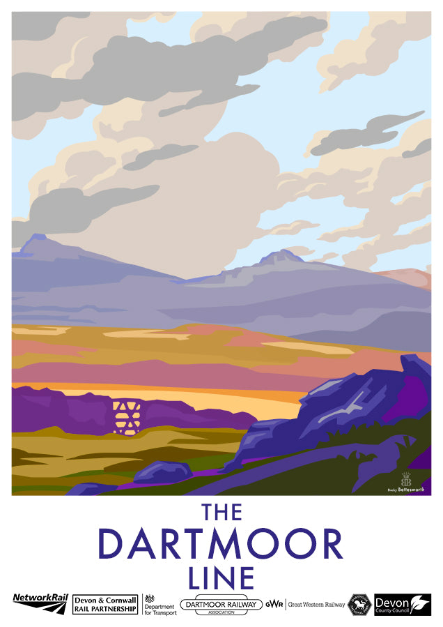 The Dartmoor Line - Limited Edition by Becky Bettesworth Travel Poster