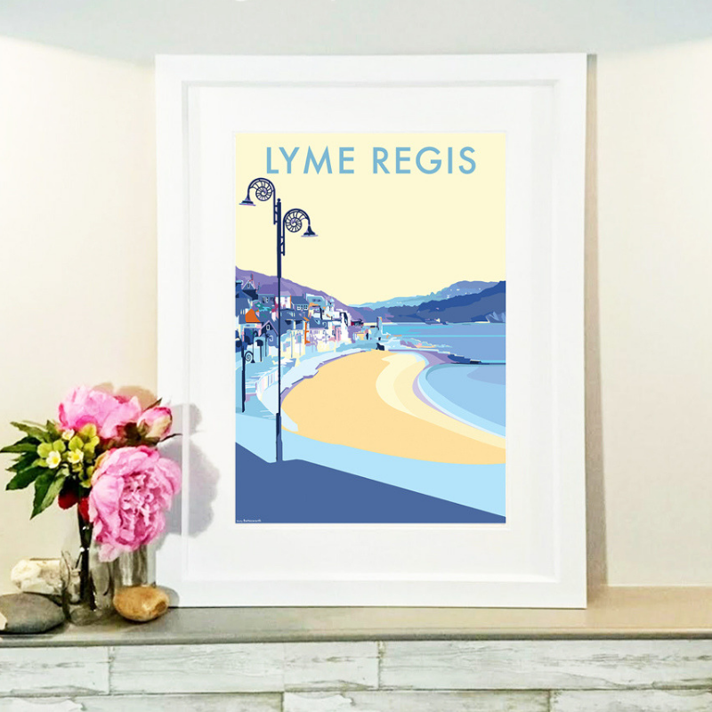 Lyme Regis travel poster and seaside print by Becky Bettesworth
