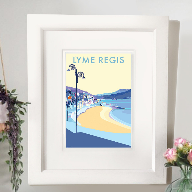Lyme Regis travel poster and seaside print by Becky Bettesworth