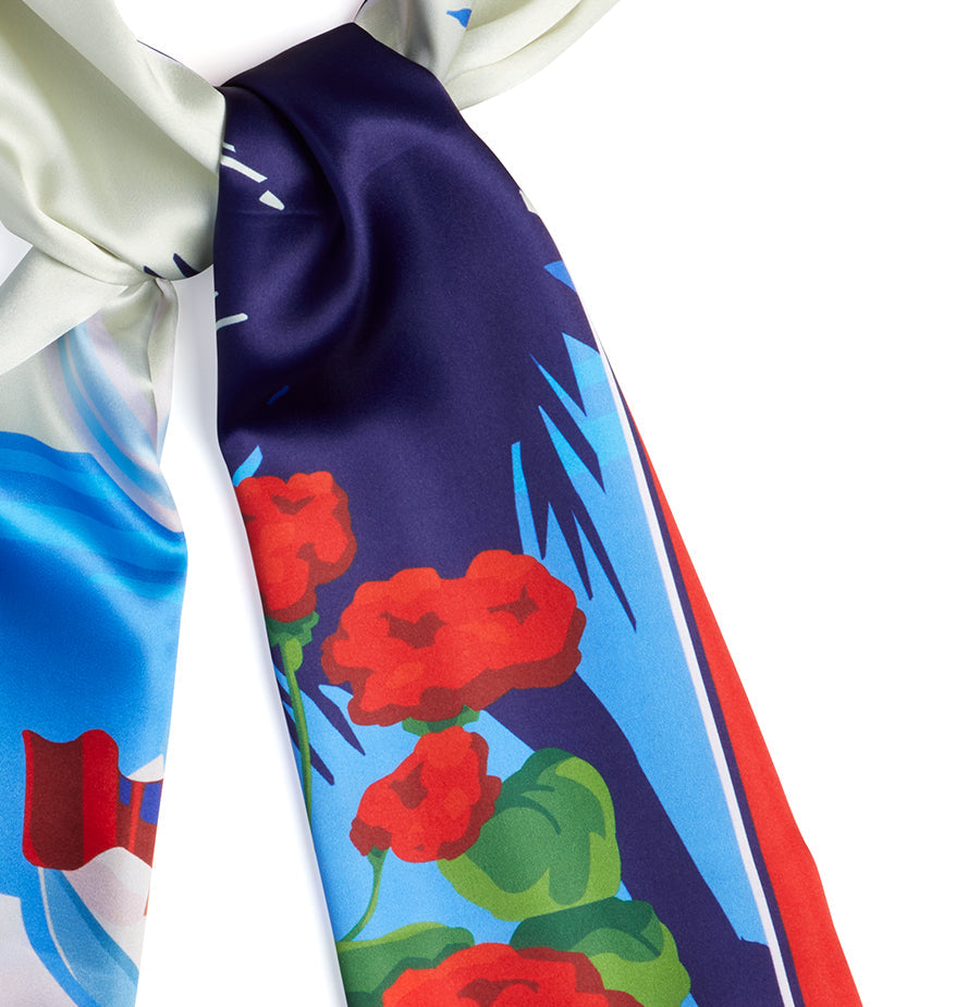 Riviera Sailing Luxury Long Satin Scarf