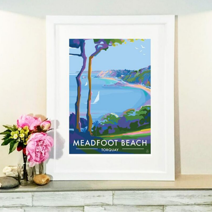 Meadfoot Beach, Torquay - Limited Edition Print by Becky Bettesworth