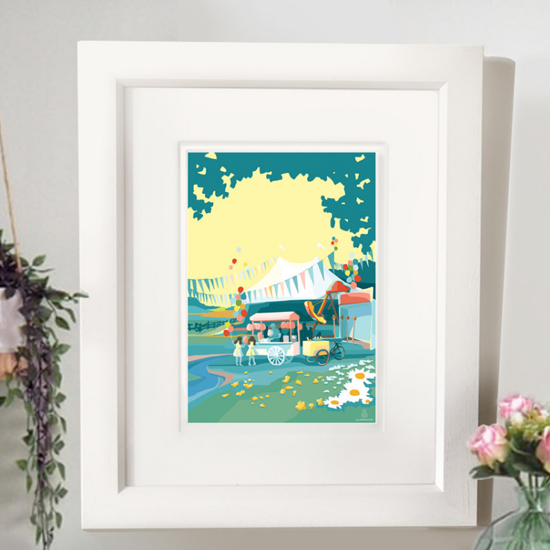 Oh To Be In England A4 seaside print by Becky Bettesworth