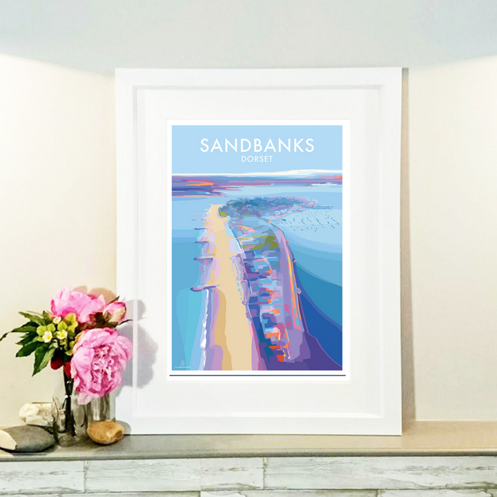 Sandbanks Becky Bettesworth Vintage Travel Poster and Seaside Print 