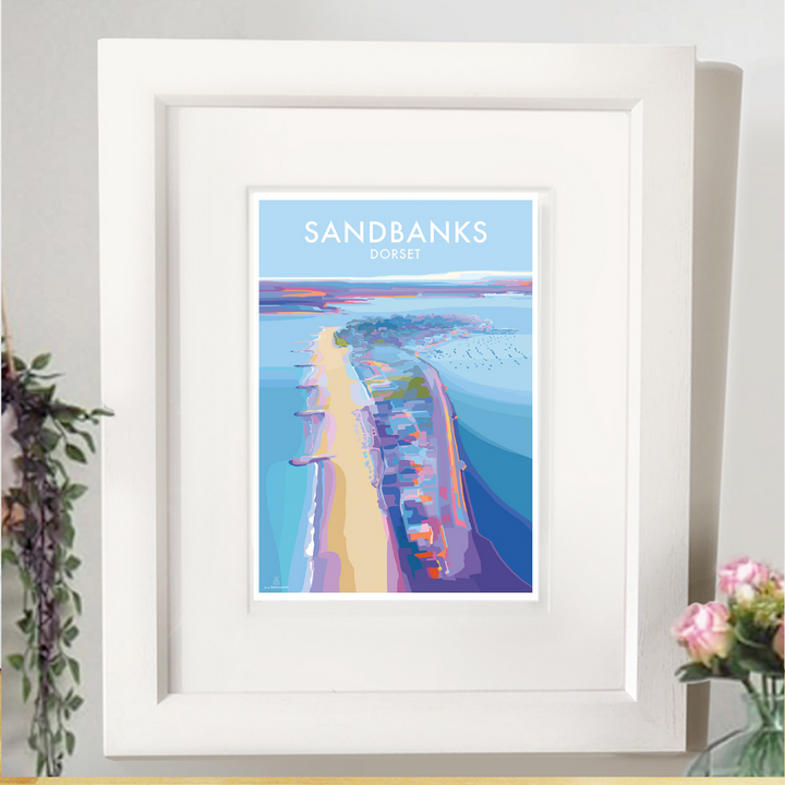 Sandbanks Becky Bettesworth Vintage Travel Poster and Seaside Print 
