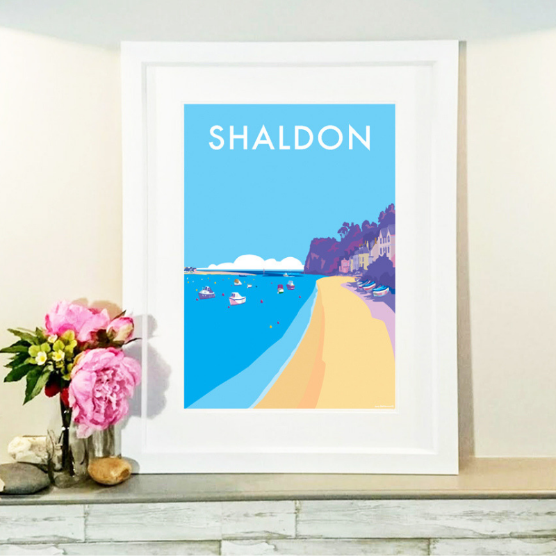 Shaldon travel poster and seaside print by Becky Bettesworth