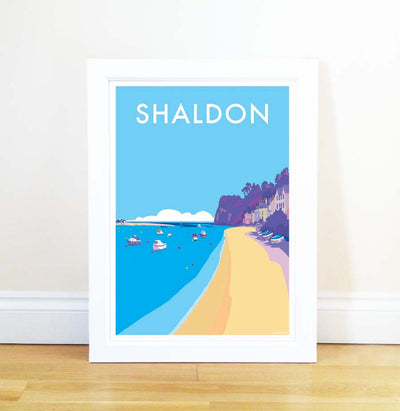 Shaldon travel poster and seaside print by Becky Bettesworth
