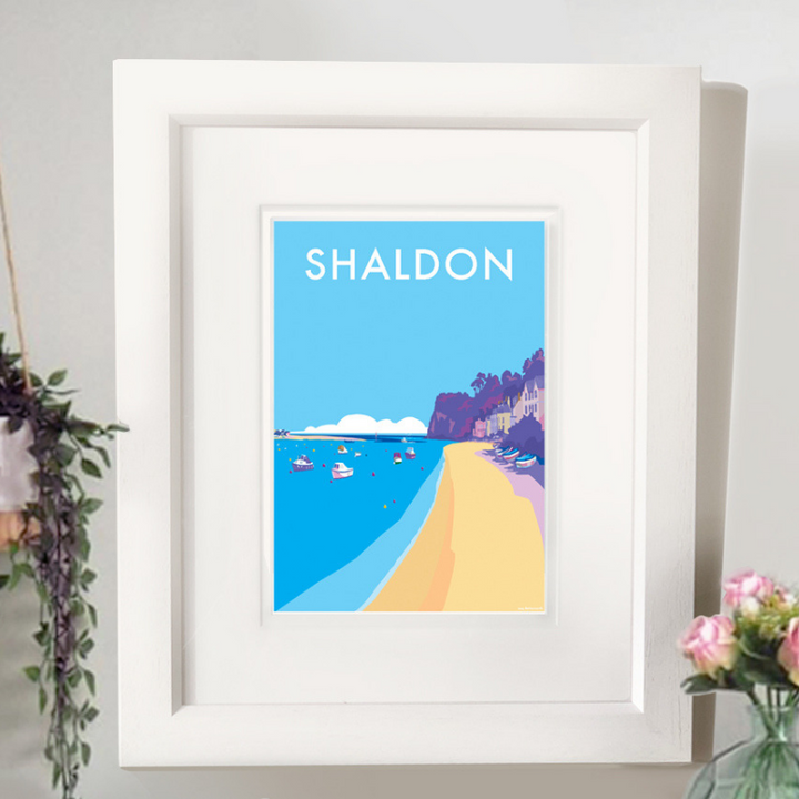 Shaldon travel poster and seaside print by Becky Bettesworth