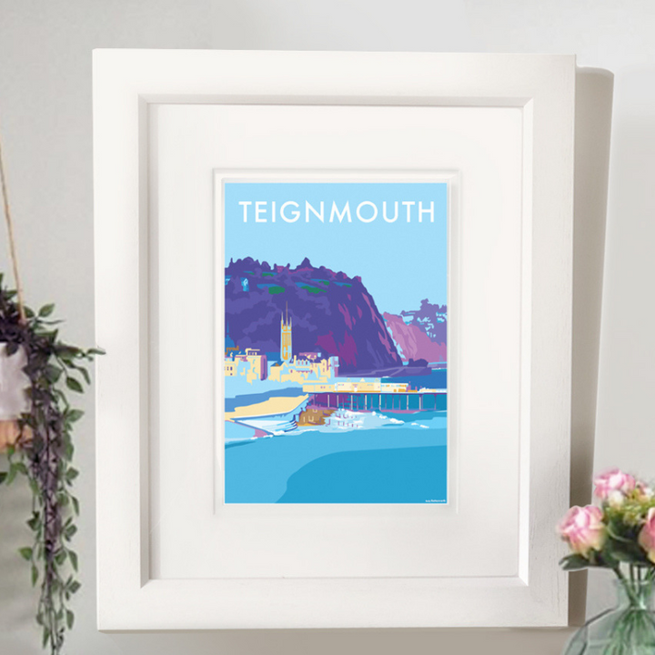 Teignmouth travel poster and seaside print by Becky Bettesworth