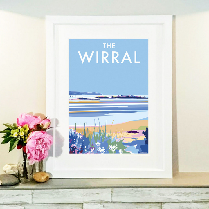 The Wirral travel poster and seaside print by Becky Bettesworth