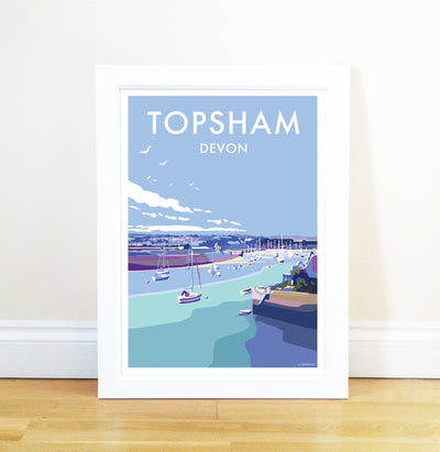 Topsham travel poster and seaside print by Becky Bettesworth