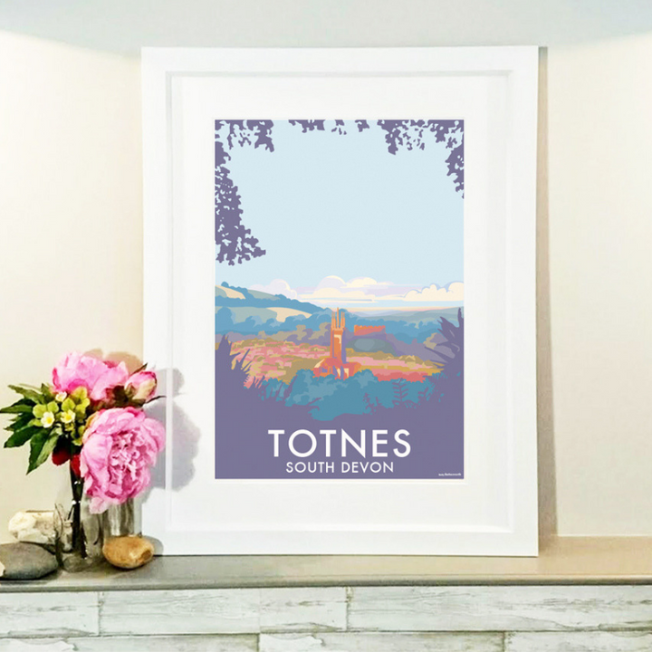 Totnes travel poster and seaside print by Becky Bettesworth