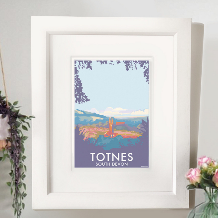 Totnes travel poster and seaside print by Becky Bettesworth