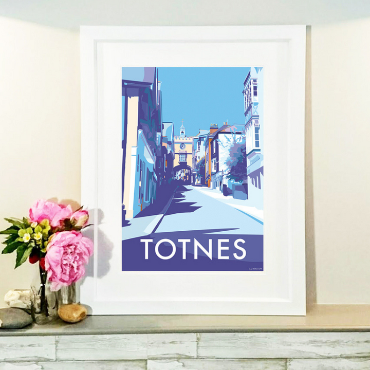 Totnes Arch travel poster and seaside print by Becky Bettesworth