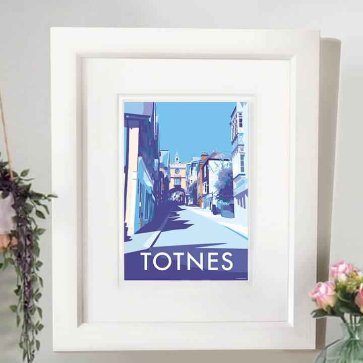 Totnes Arch travel poster and seaside print by Becky Bettesworth