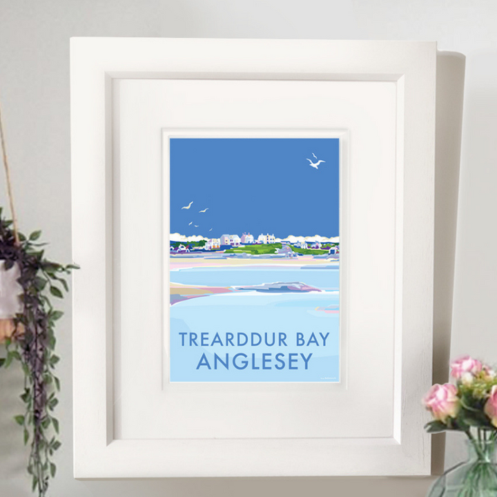Trearddur Bay travel poster and seaside print by Becky Bettesworth