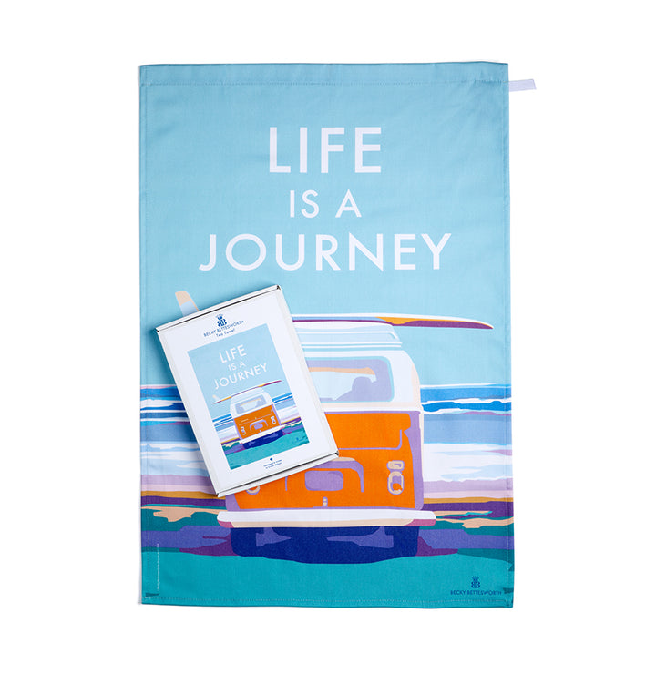 Life is a Journey Camper Van Tea Towel - by Becky Bettesworth