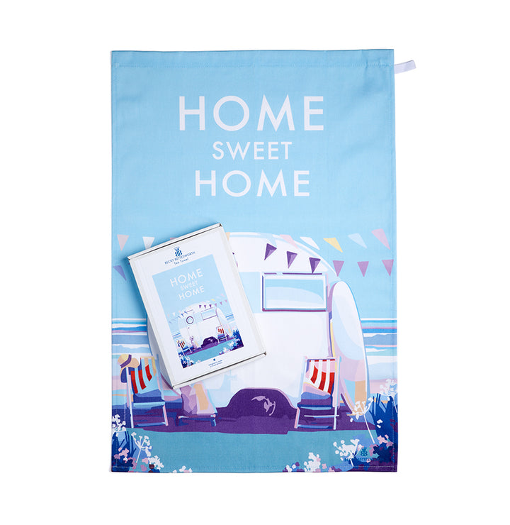 Home Sweet Home Caravan Tea Towel  by Becky Bettesworth