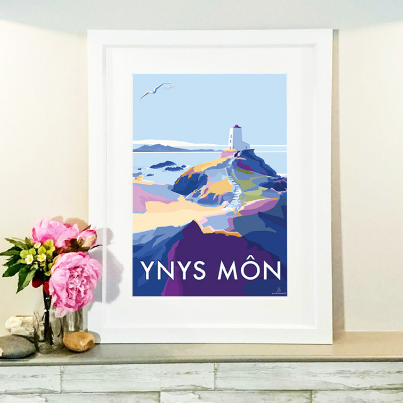 Ynys Mon travel poster and seaside print by Becky Bettesworth