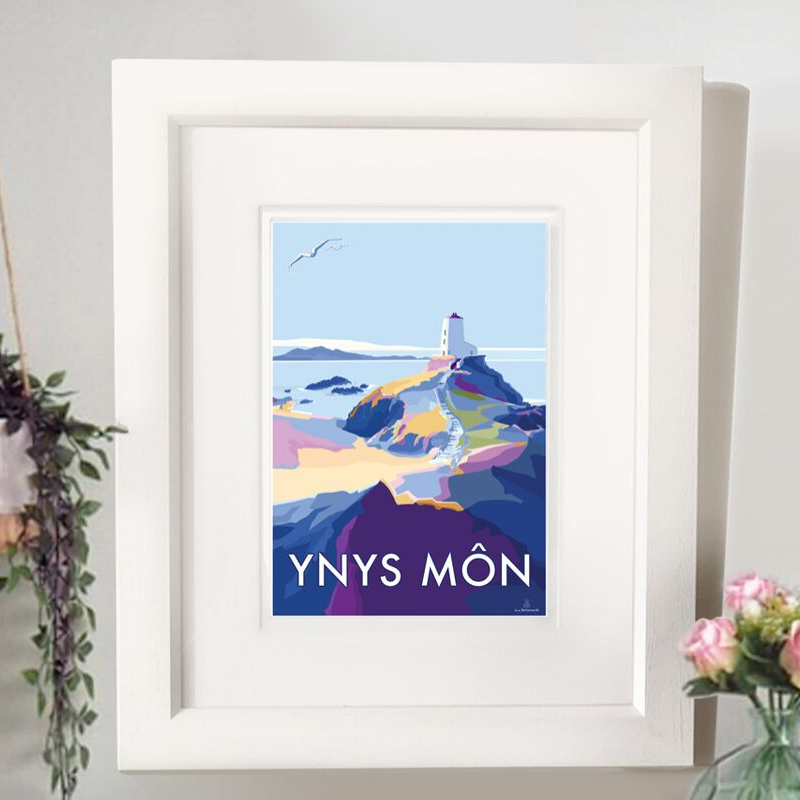 Ynys Mon travel poster and seaside print by Becky Bettesworth