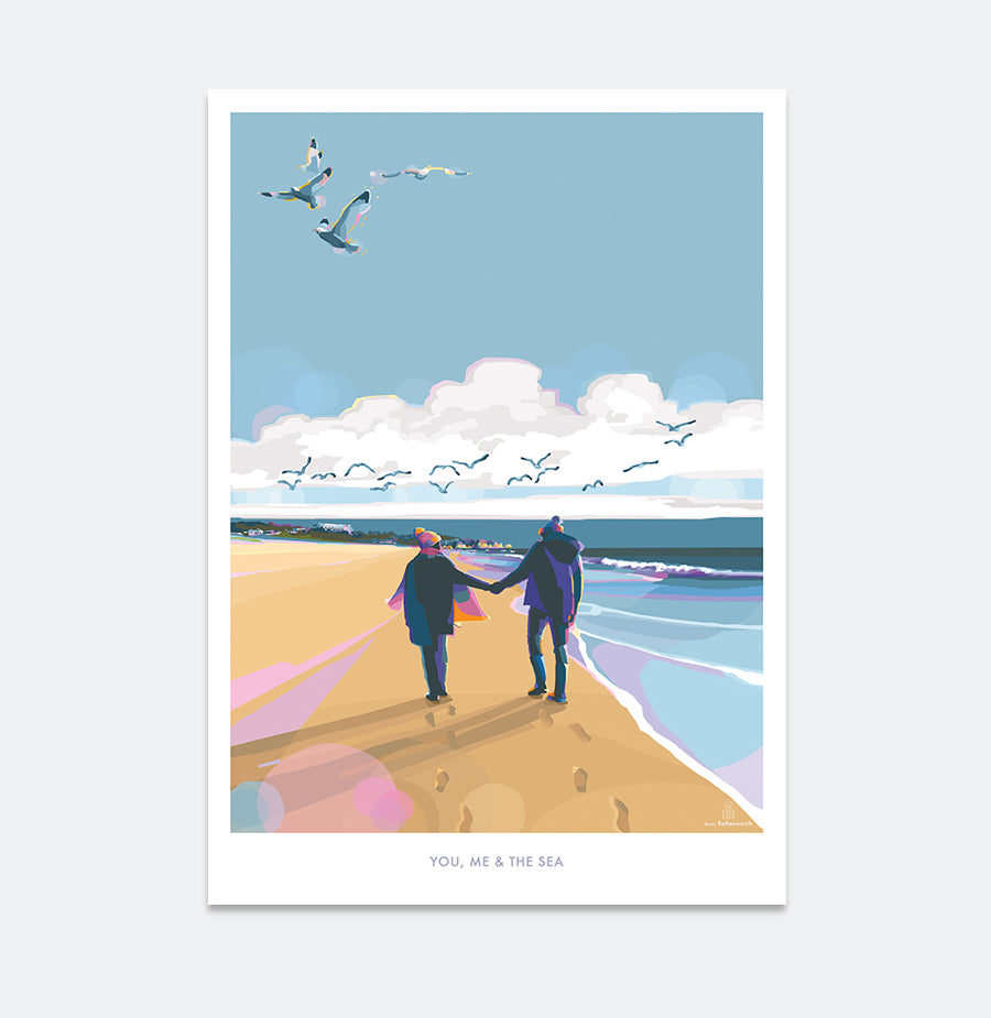 You, Me &amp; the Sea Becky Bettesworth travel poster art