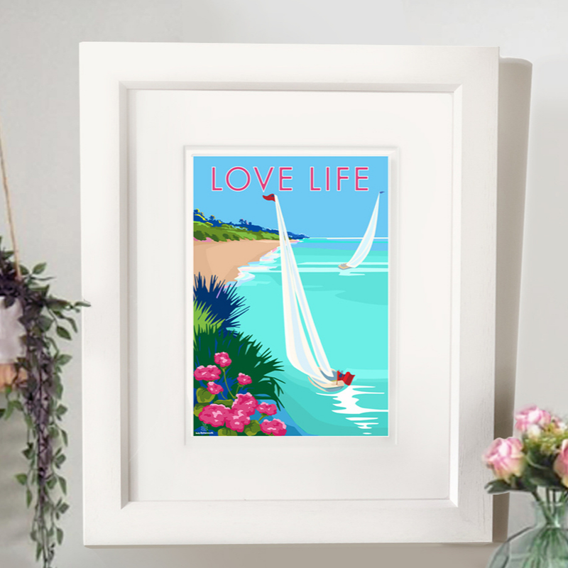 LOVE LIFE Special Collection vintage style retro quote poster by Becky Bettesworth